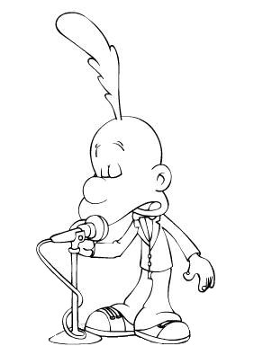 coloriage titeuf chante une chanson dans le micro